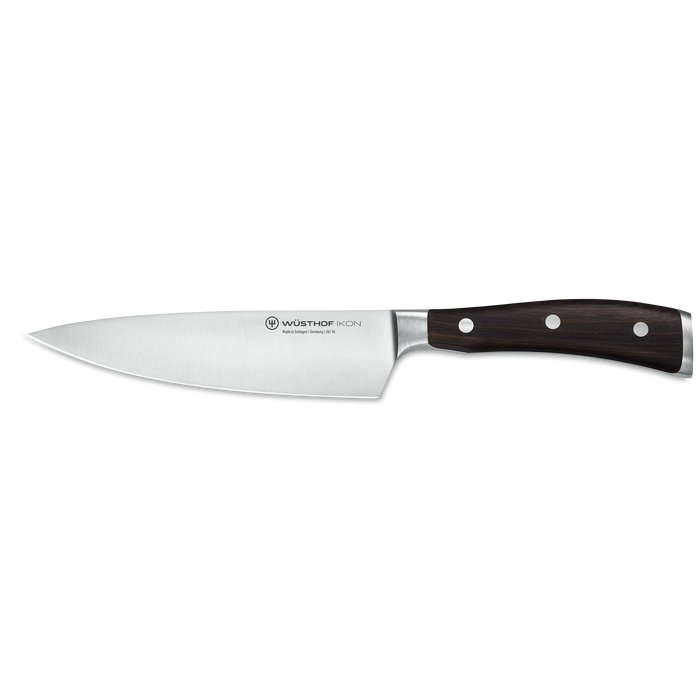 Ikon Blackwood 6" Stainless Steel Chef's Knife with Brown Handle