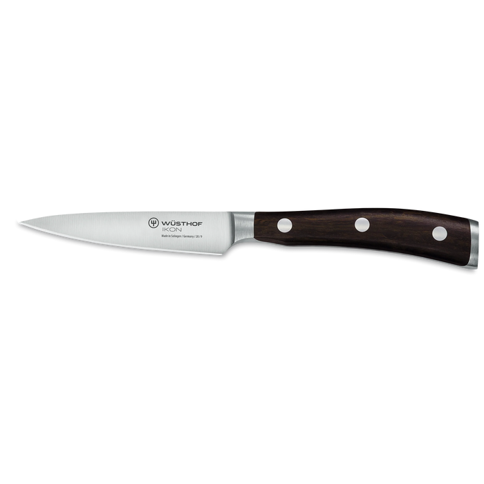 Ikon Blackwood 3.5" Stainless Steel Paring Knife with Brown Handle