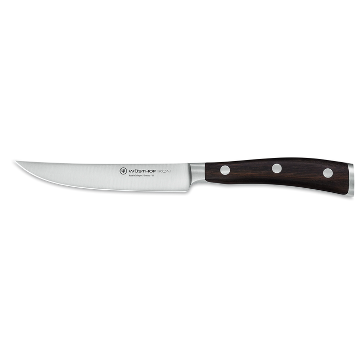 Ikon Blackwood 4.5" Stainless Steel Steak Knife with Brown Handle