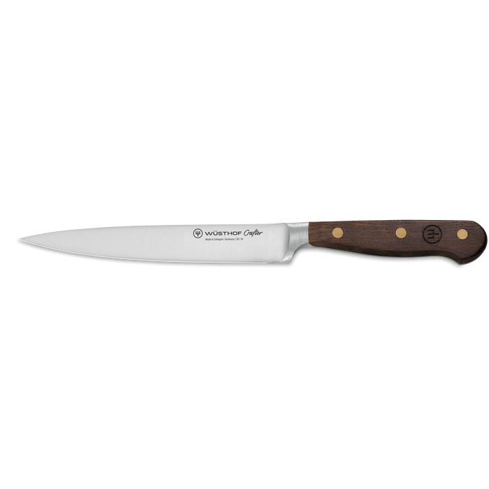 Crafter 6" Stainless Steel Utility Knife with Smoked Oak Handle