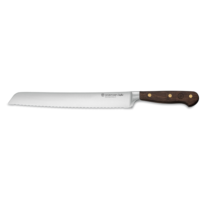 Crafter 9" Stainless Steel Double-Serrated Bread Knife with Smoked Oak Handle