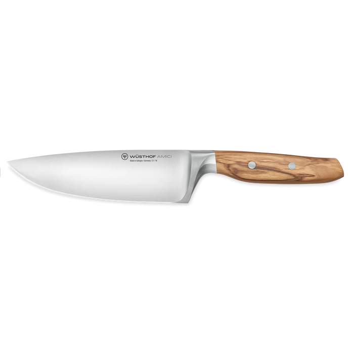 Amici 6" Stainless Steel Chef's Knife with Olive Wood Handle