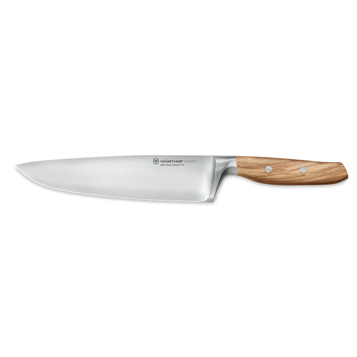 Amici 8" Stainless Steel Chef's Knife with Olive Wood Handle