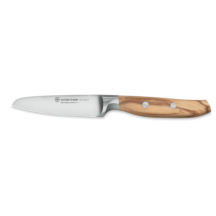 Amici 3.5" Stainless Steel Paring Knife with Olive Wood Handle