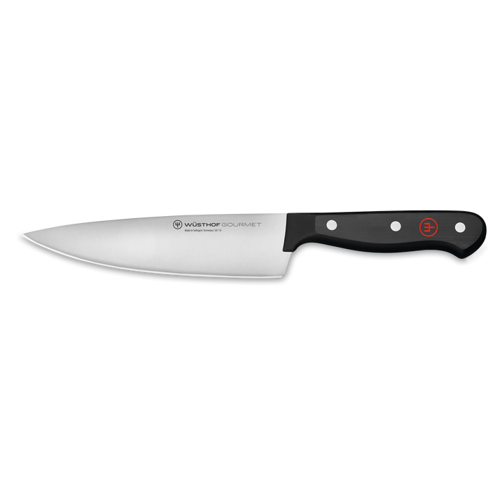 Gourmet 6" Stainless Steel Chef's Knife with Black Handle