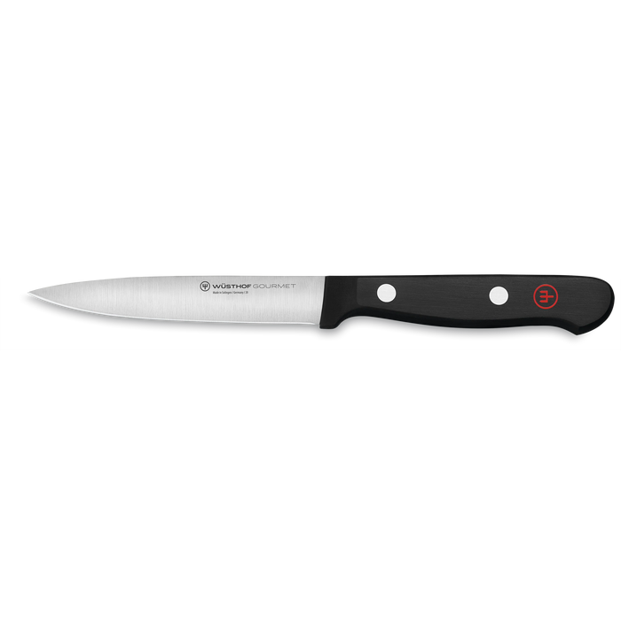 Gourmet Two Piece Chef's Set with 4" Utility Knife and 8" Chef's Knife, Black