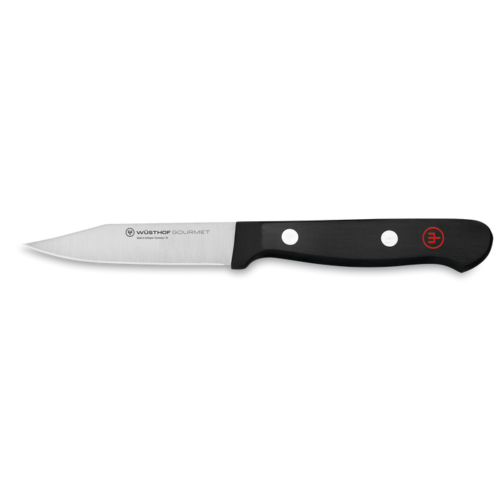 Gourmet 3" Stainless Steel Clip Point Paring Knife with Black Handle