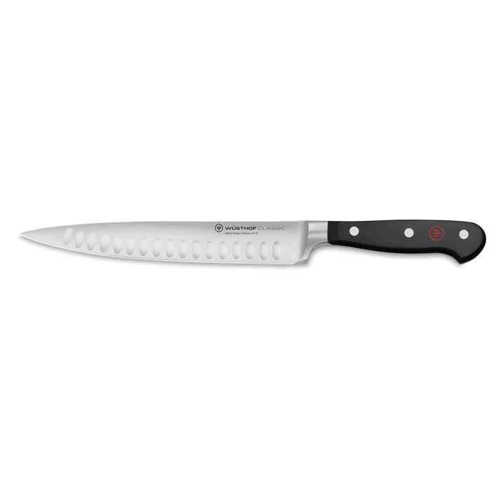 Classic 8" Stainless Steel Hollow Edge Carving Knife, Black