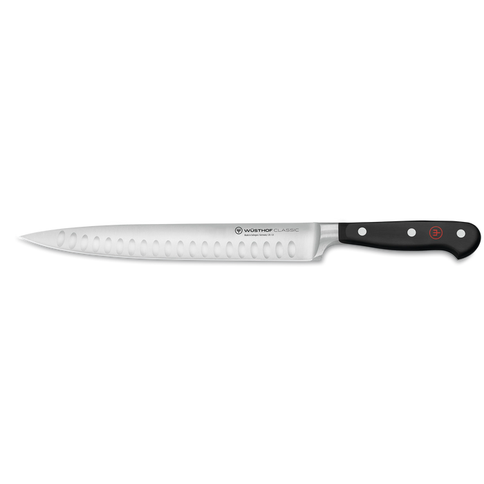 Classic 9" Stainless Steel Hollow Edge Carving Knife, Black