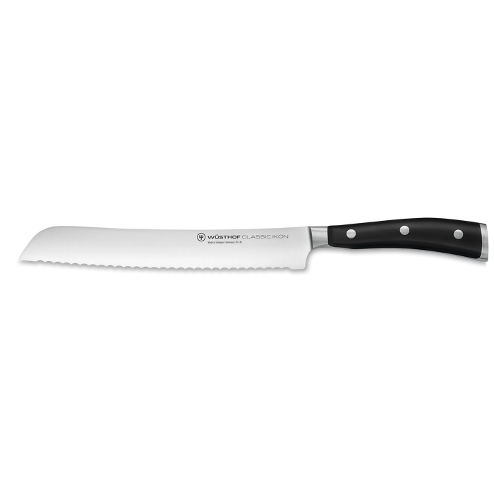 Classic Ikon 8" Stainless Steel Bread Knife, Black