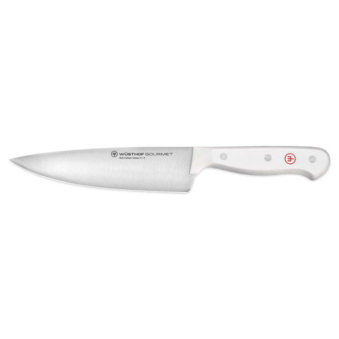 Gourmet White 6" Stainless Steel Chef's Knife with White Handle