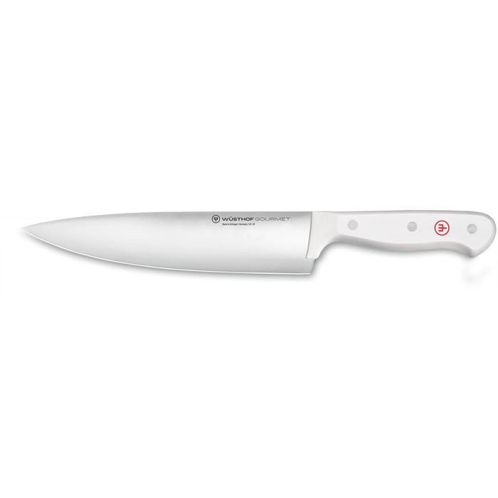 Gourmet White 8" Stainless Steel Chef's Knife with White Handle