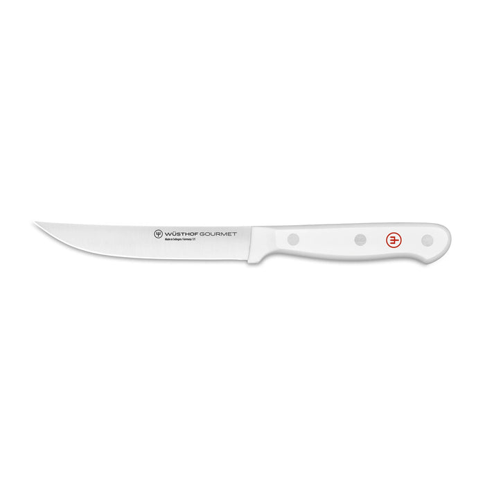 Gourmet White 4.5" Stainless Steel Steak Knife with White Handle