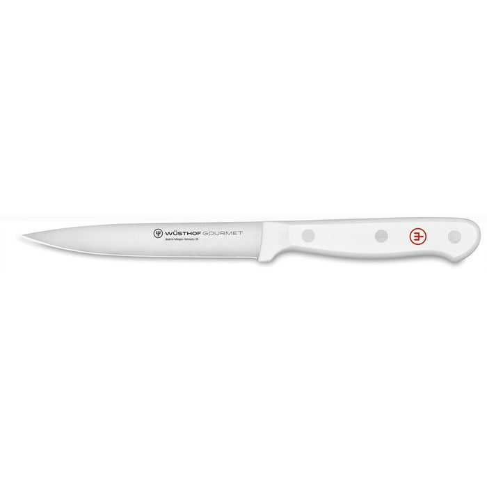 Gourmet White 4.5" Stainless Steel Utility Knife with White Handle