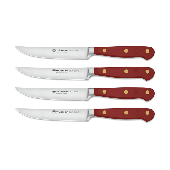 Classic Color Series Four Piece Steak Knife Set with 4.5" Steak Knives