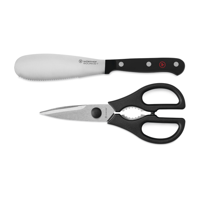 Gourmet Two Piece Spreader and Shears Set | 5" Spreader and Come-Apart Shears