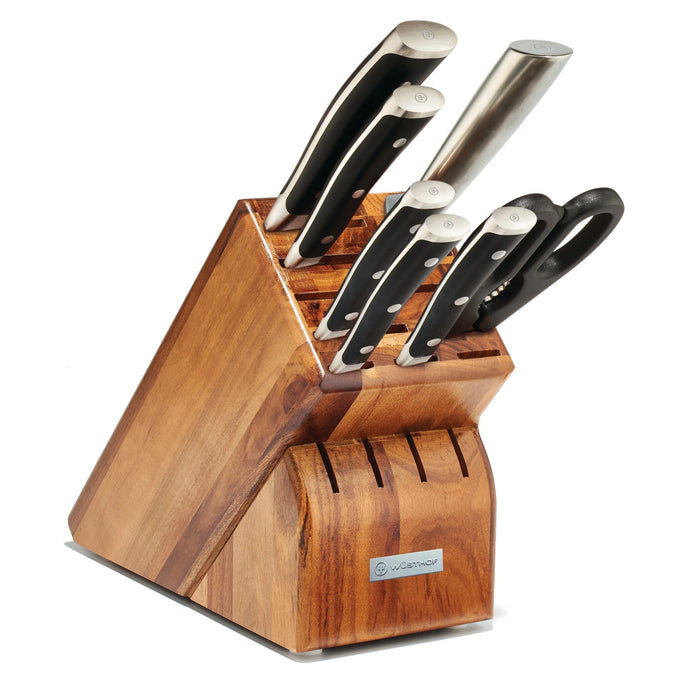 Classic Ikon 8-Piece Knife Acacia Block Set with Stainless Steel Knives