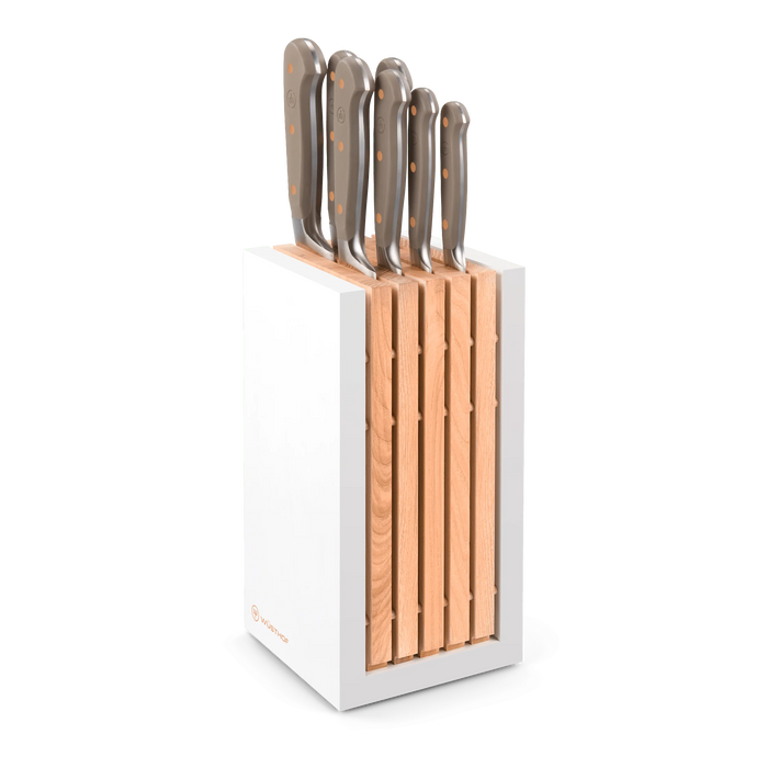 Classic Colors Series Eight Piece Knife Block Set with Stainless Steel Knives