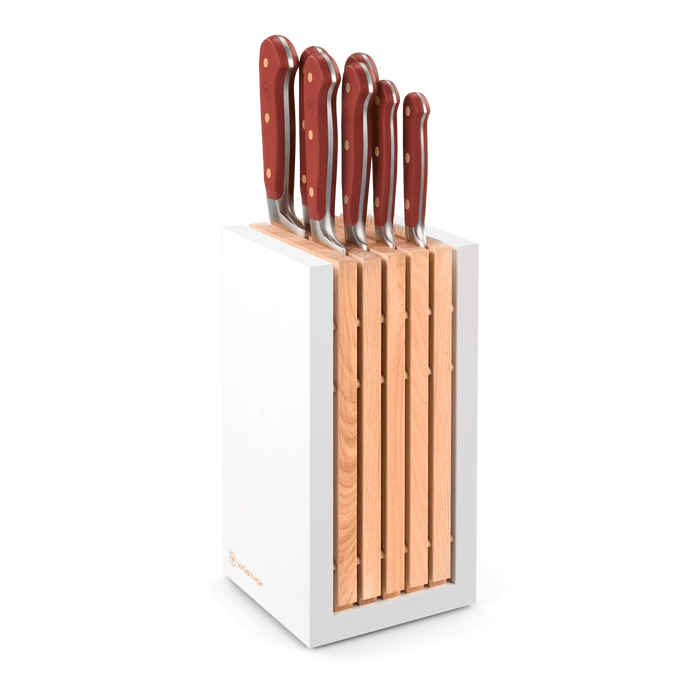 Classic Colors Series Eight Piece Knife Block Set with Stainless Steel Knives