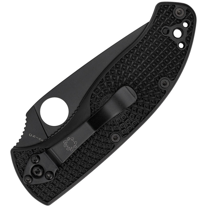 Spyderco Lightweight Tenacious Pocket Knife with 3.39" Black Oxide CombinationEdge