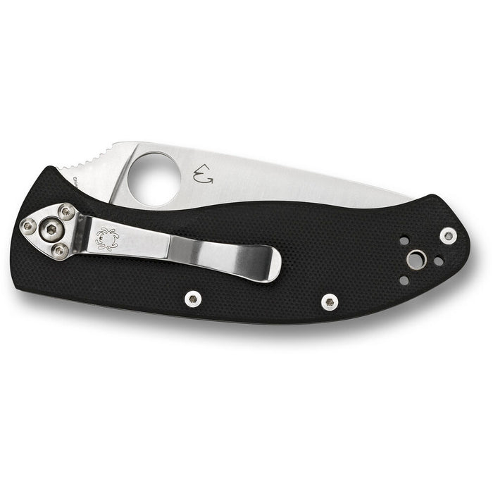 Spyderco Tenacious Folding Pocket Knife with 3.39" Stainless Steel Blade, Black