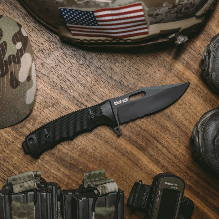 Seal FX Folding Pocket Knife with Partially Serrated Clip Point Blade