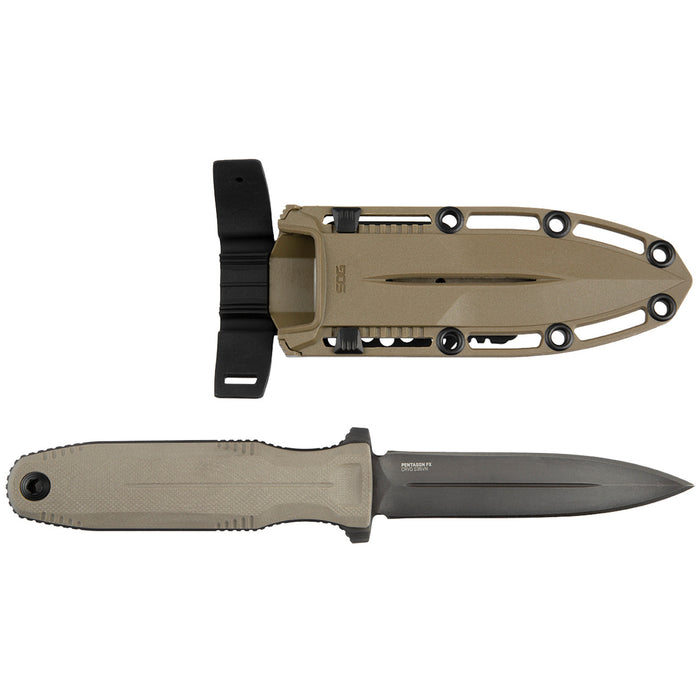 Pentagon FX - FDE Folding Pocket Knife with Double Edge Cyro S35VN Blade