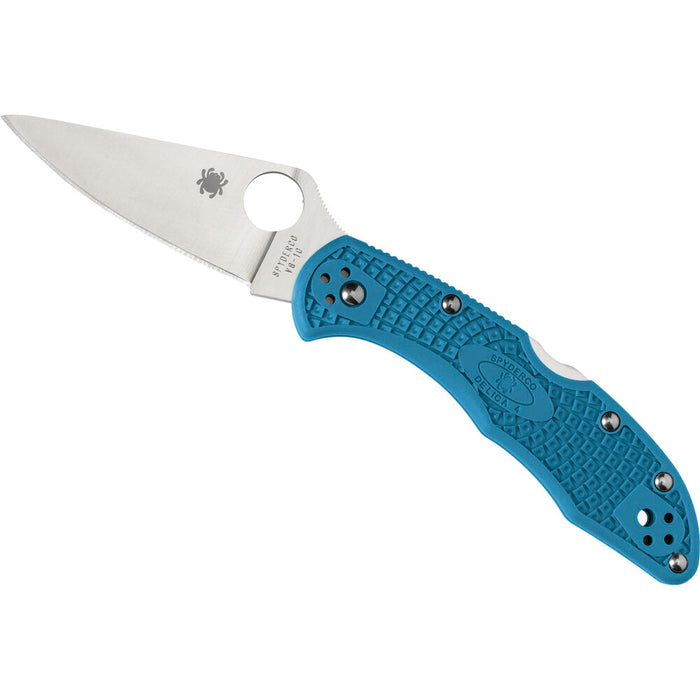 Spyderco Delica 4 Lightweight Pocket Knife with 2.90" Flat-Ground Steel Blade, Blue