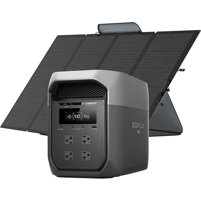 EcoFlow DELTA 3 Max + 400 Watt Solar Panel for Home Power Backup, Camping and More