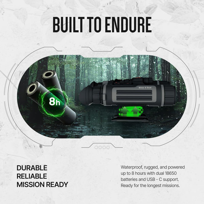 ATN BinoX 6 Dual Multispectral Binoculars with Twilight Vision and Built-in Laser Rangefinder