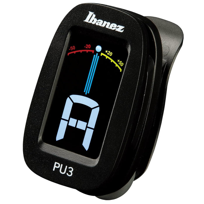 PU3 Clip-On Chromatic Tuner with LED Display for All Types of Guitars, Black