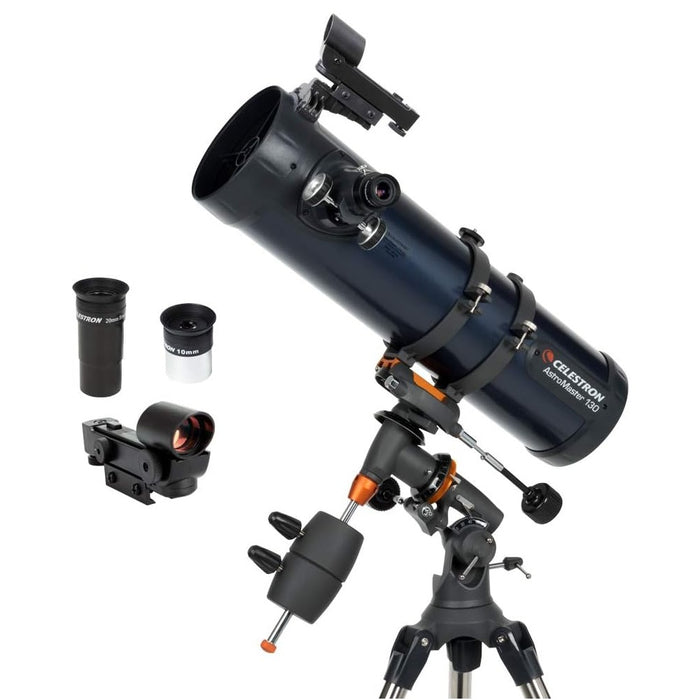 AstroMaster 130EQ Newtonian Telescope with Full-Coated Optics for Beginners