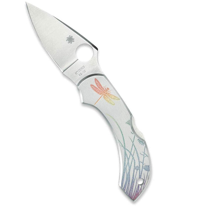 Spyderco Dragonfly Stainless Tattoo Pocket Knife with 2.32" VG-10 Flat-Ground Blade