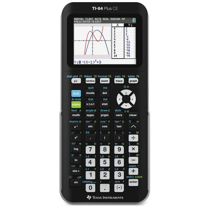 TI-84 Plus CE Color Graphing Calculator with Vibrant Display & Pre-Loaded Apps