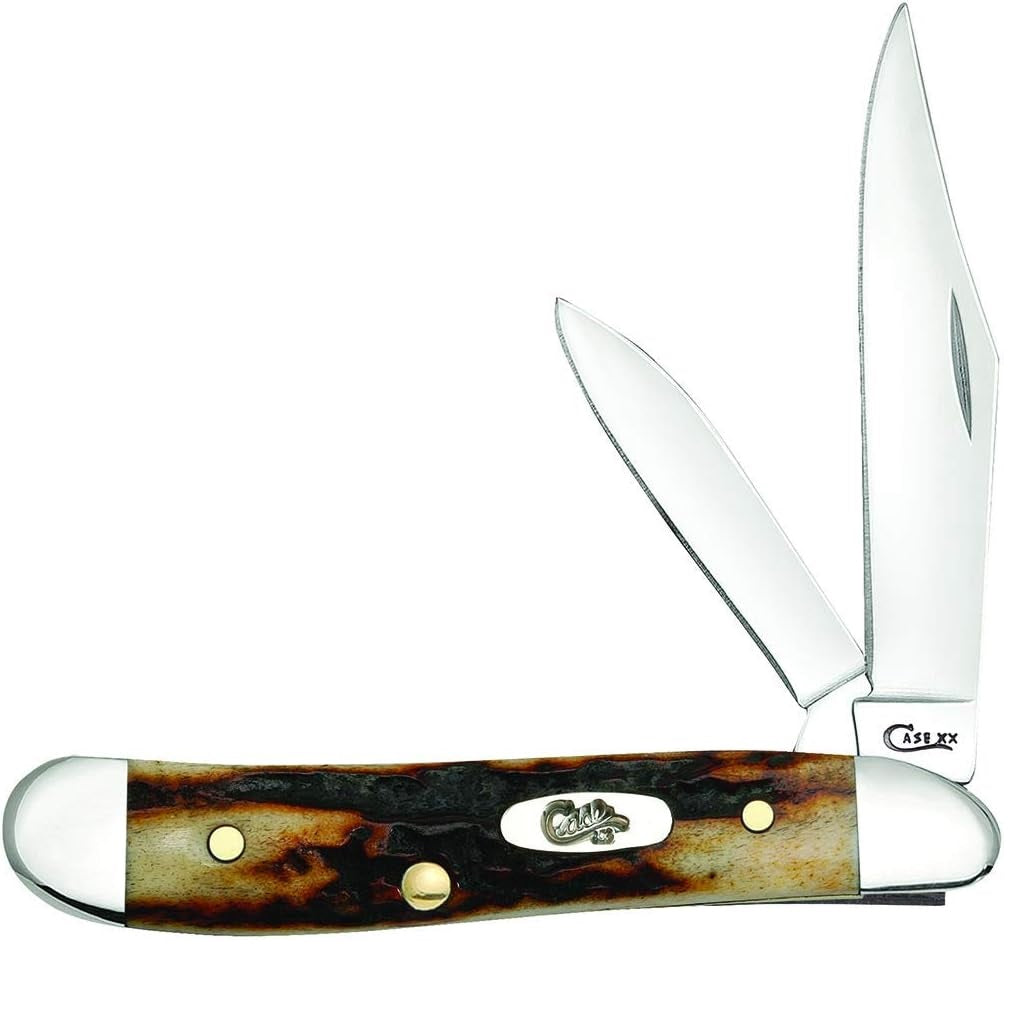Case Knives Rag Stag Peanut Folding Pocket Knife with Tru-Sharp Stainl ...