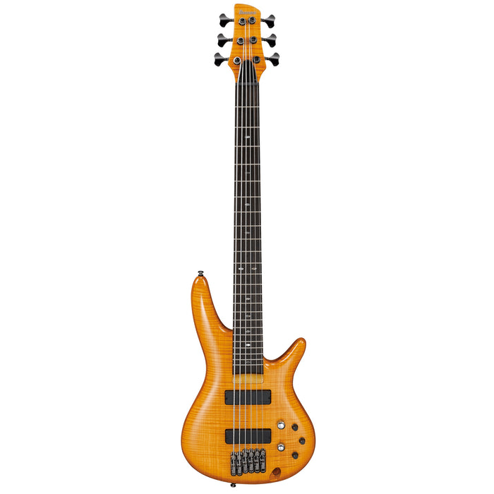 Gerald Veasley GVB36 6-String Solidbody Electric Bass Guitar, Right, Amber