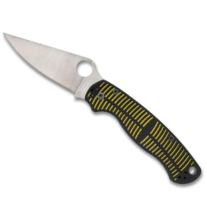 Spyderco Para Military 2 Salt CPM MagnaCut Folding Knife with G-10 Handle, Black/Yellow