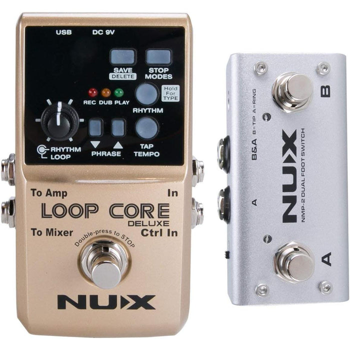 Loop Core Deluxe Bundle Looping Guitar Pedal with NMP-2 Dual Footswitch