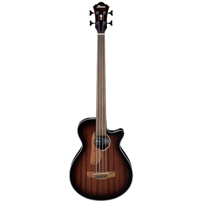 AEGB24FE 4-String Fretless Acoustic Bass, Right, Mahogany Sunburst High Gloss