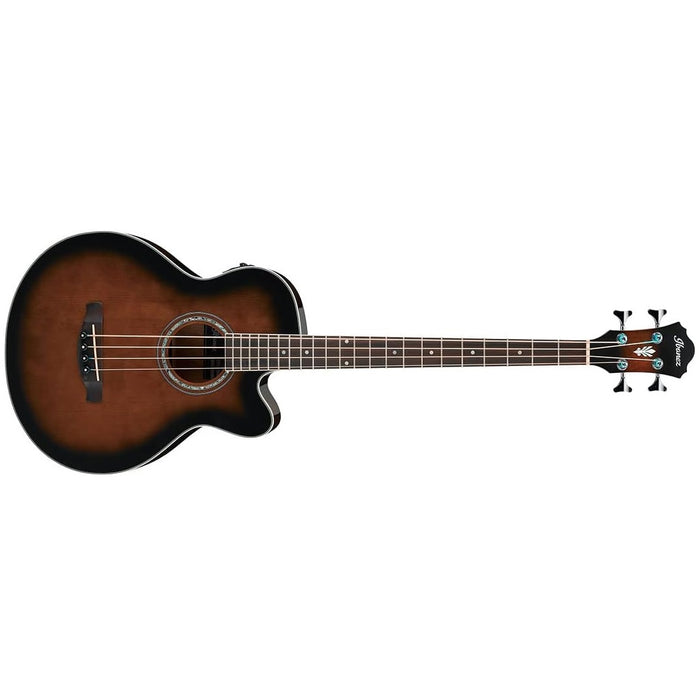 AEB10E 4-String Acoustic Bass Guitar, Right, Dark Violin Sunburst High Gloss