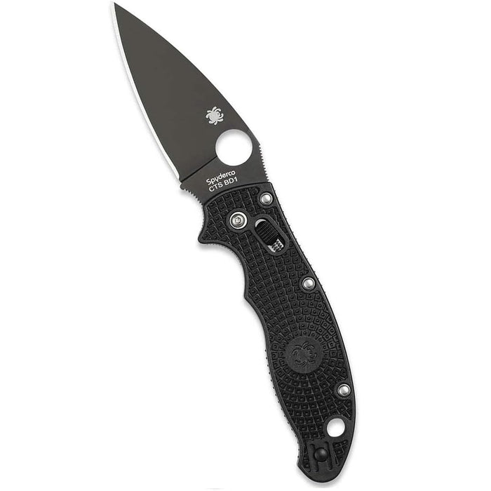 Spyderco Manix 2 Lightweight Folding Knife with 3.37" Black CTS BD1N Blade, Black