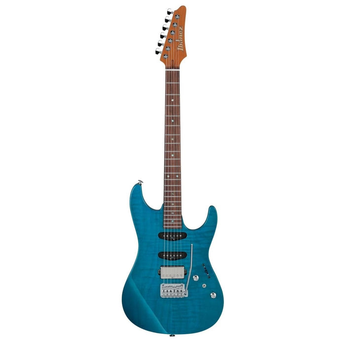 Martin Miller MMN1 Solidbody Electric Guitar, Right, Transparent Aqua Blue