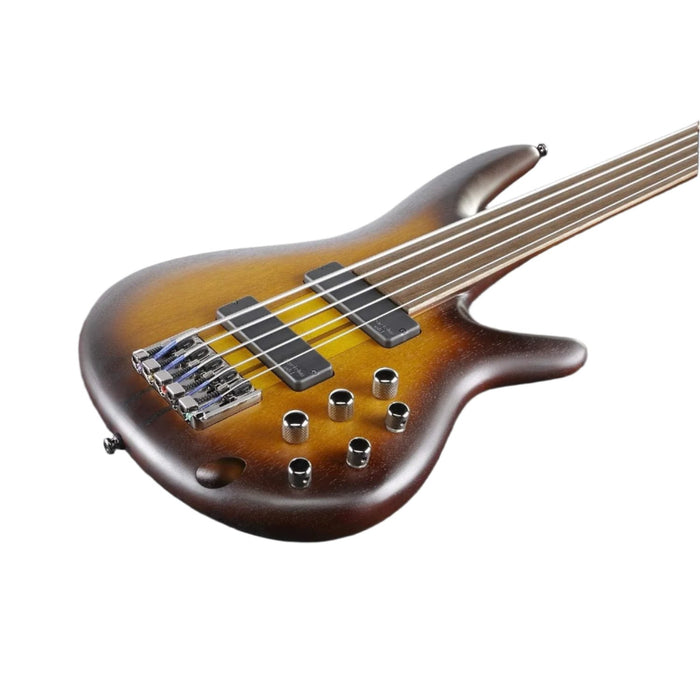 SRF705 5-String Fretless Solidbody Electric Bass Guitar, Right, Brown Burst Flat