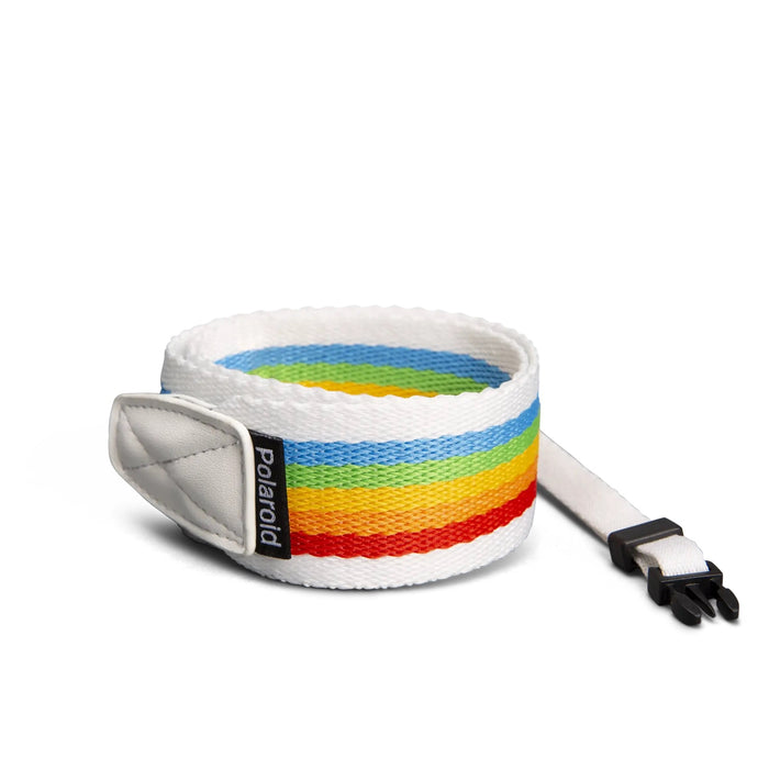 Rainbow White Flat Camera Strap for Polaroid Now/Now+ and I-2 Cameras