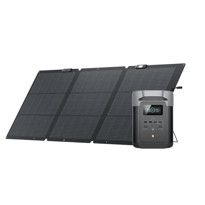 EcoFlow Delta 2 Portable Power Station + 160 Watt Solar Panel for Camping and More