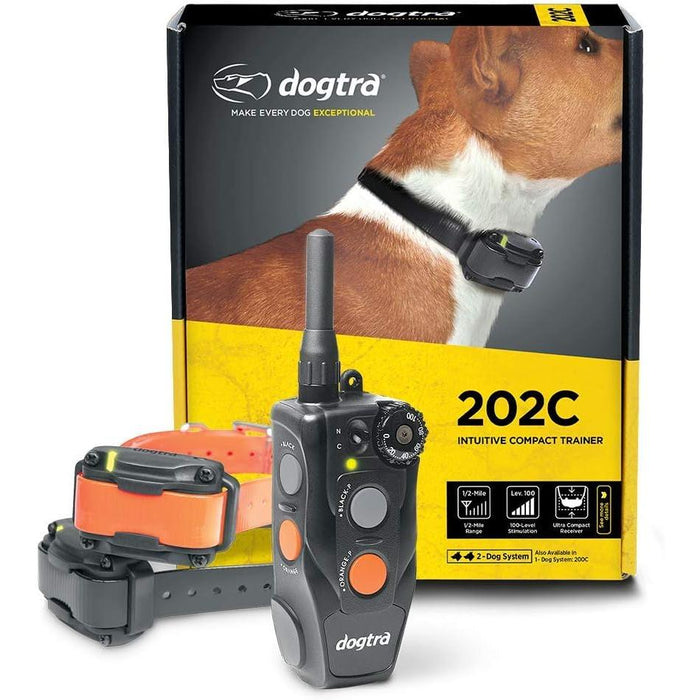 202C 2-Dog 1/2-Mile Range Remote Dog Training E-Collar | 100 Correction Levels