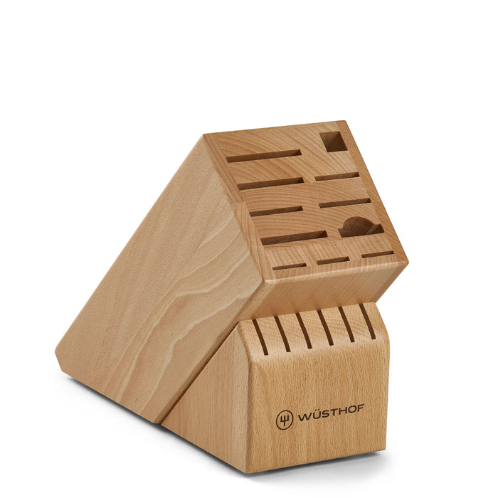 17-Slot Beech Knife Block | Great for Storing Your Knives | Non-Slip Feet