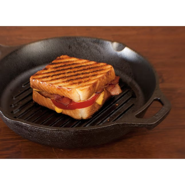 Lodge 10.25 Inch Cast Iron Non-Stick Grill Pan with Superior Heat Retention