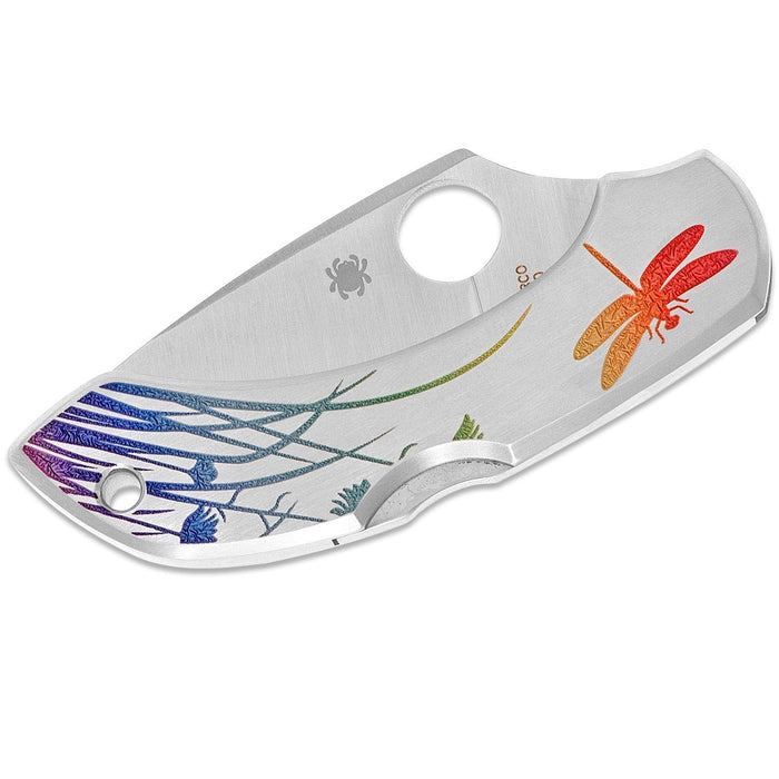 Spyderco Dragonfly Stainless Tattoo Pocket Knife with 2.32" VG-10 Flat-Ground Blade