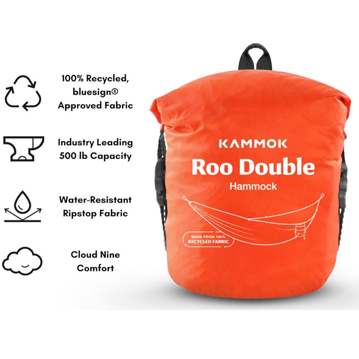 Roo Double Hammock with Stuff Sack | Durable & Waterproof | Great for Two People